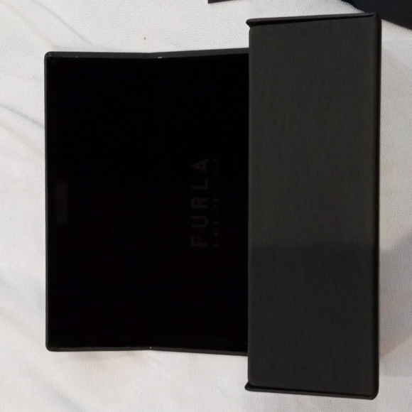 Furla Italy Sunglass Hard Case & cloth black logo nwot - Picture 7 of 11